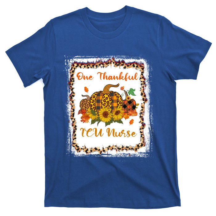 One Thankful Icu Nurse Thanksiving Blessed Teacher Gift T-Shirt