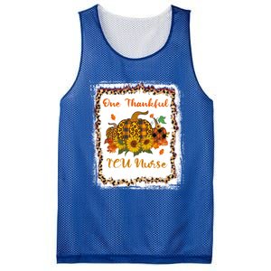 One Thankful Icu Nurse Thanksiving Blessed Teacher Gift Mesh Reversible Basketball Jersey Tank