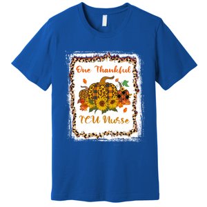 One Thankful Icu Nurse Thanksiving Blessed Teacher Gift Premium T-Shirt