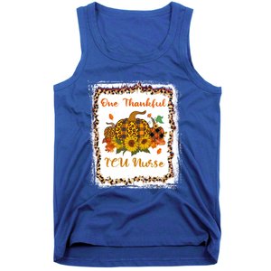 One Thankful Icu Nurse Thanksiving Blessed Teacher Gift Tank Top