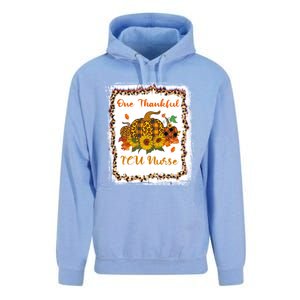 One Thankful Icu Nurse Thanksiving Blessed Teacher Gift Unisex Surf Hoodie