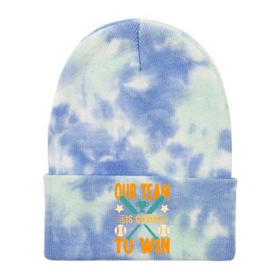 Our Team Is Going To Win Funny Baseball Tie Dye 12in Knit Beanie