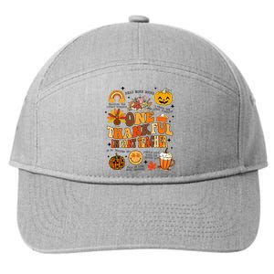 One Thankful Infant Teacher Thanksgiving Retro Groovy Fall 7-Panel Snapback Hat