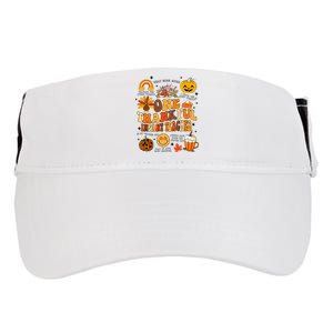 One Thankful Infant Teacher Thanksgiving Retro Groovy Fall Adult Drive Performance Visor