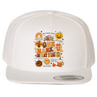 One Thankful Infant Teacher Thanksgiving Retro Groovy Fall Wool Snapback Cap