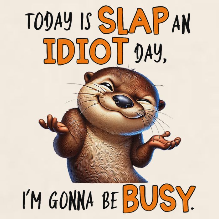 Otter Today Is Slap An Idiot Day IM Gonna Be Busy Garment-Dyed Women's Muscle Tee