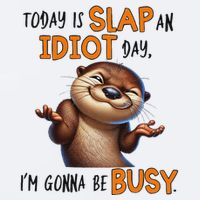Otter Today Is Slap An Idiot Day IM Gonna Be Busy Sueded Cloud Jersey T-Shirt