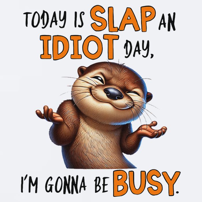 Otter Today Is Slap An Idiot Day IM Gonna Be Busy Sueded Cloud Jersey T-Shirt