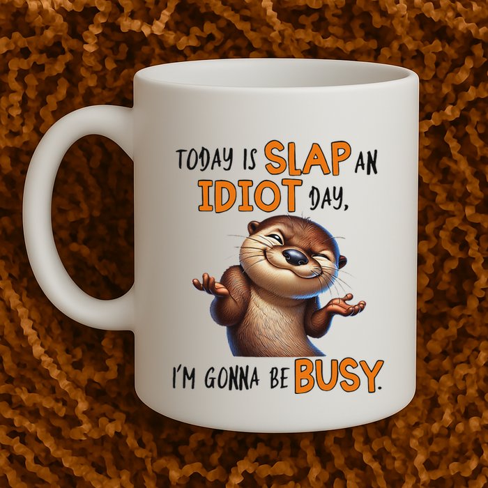 Otter Today Is Slap An Idiot Day IM Gonna Be Busy Mug