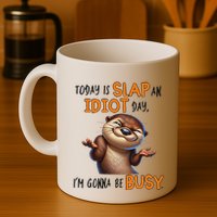 Otter Today Is Slap An Idiot Day IM Gonna Be Busy Mug
