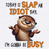 Otter Today Is Slap An Idiot Day IM Gonna Be Busy Cooling Performance Long Sleeve Crew