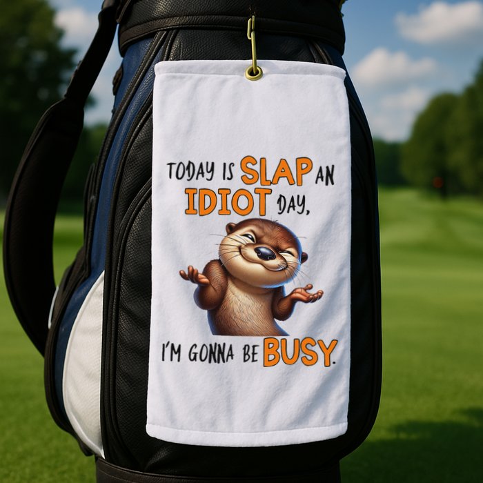 Otter Today Is Slap An Idiot Day IM Gonna Be Busy Golf Towel