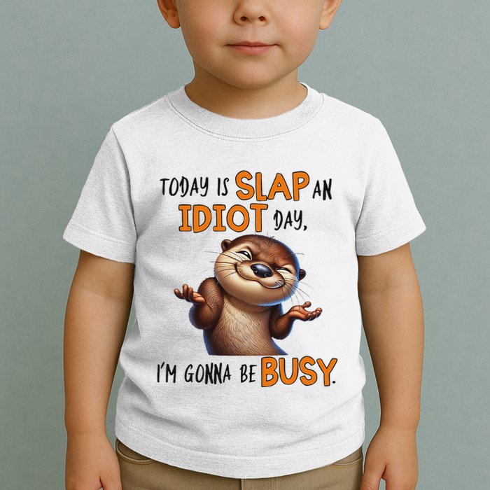 Otter Today Is Slap An Idiot Day IM Gonna Be Busy Toddler T-Shirt