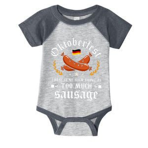 Oktoberfest There Is No Such Thing As Too Much Sausage Infant Baby Jersey Bodysuit