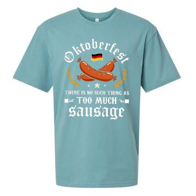 Oktoberfest There Is No Such Thing As Too Much Sausage Sueded Cloud Jersey T-Shirt