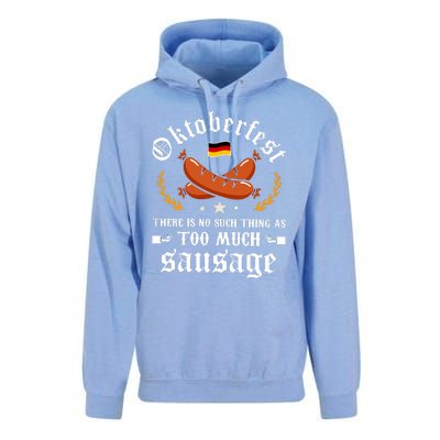 Oktoberfest There Is No Such Thing As Too Much Sausage Unisex Surf Hoodie