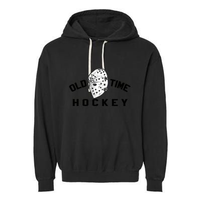 Old Time Ice Hockey Vintage Goalie Mask Great Gift Garment-Dyed Fleece Hoodie
