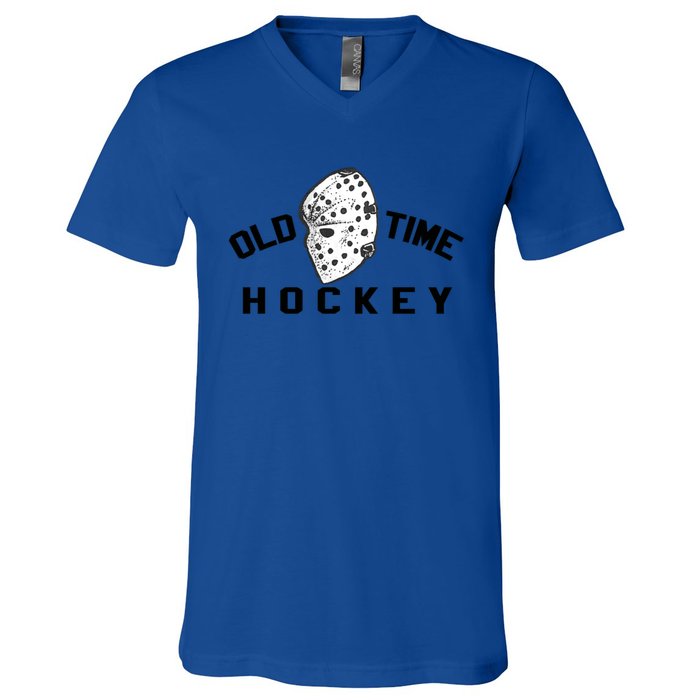 Old Time Ice Hockey Vintage Goalie Mask Great Gift V-Neck T-Shirt