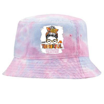 One Thankful Kindergarten Teacher Thankgiving Day Love Meaningful Gift Tie-Dyed Bucket Hat