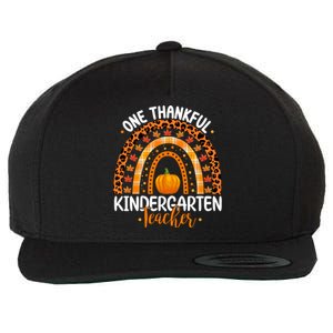 One Thankful Kindergarten Teacher Thanksgiving Kindergarten Gift Wool Snapback Cap