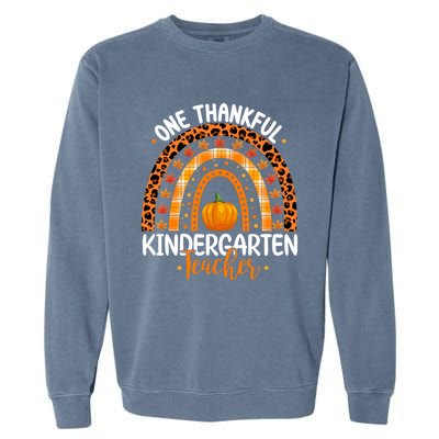 One Thankful Kindergarten Teacher Thanksgiving Kindergarten Gift Garment-Dyed Sweatshirt