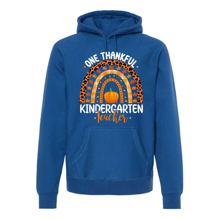 One Thankful Kindergarten Teacher Thanksgiving Kindergarten Gift Premium Hoodie