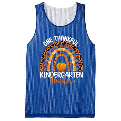 One Thankful Kindergarten Teacher Thanksgiving Kindergarten Gift Mesh Reversible Basketball Jersey Tank