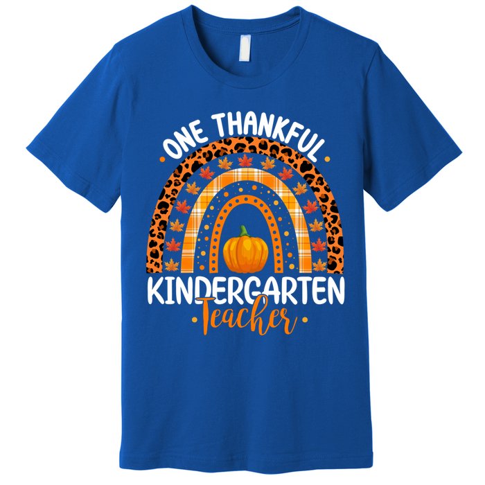 One Thankful Kindergarten Teacher Thanksgiving Kindergarten Gift Premium T-Shirt