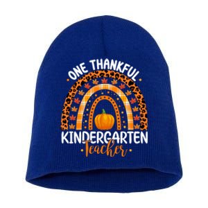 One Thankful Kindergarten Teacher Thanksgiving Kindergarten Gift Short Acrylic Beanie