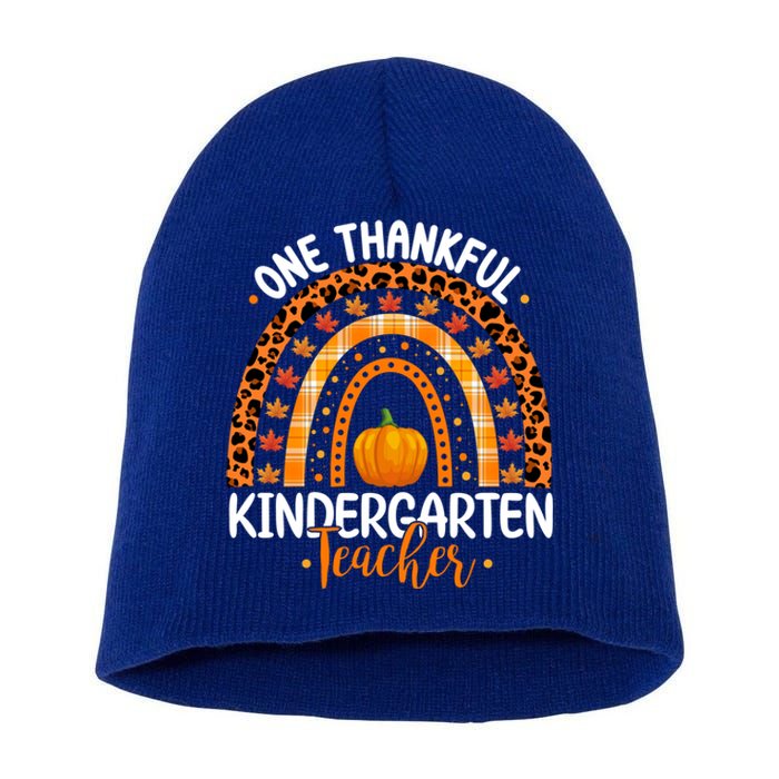 One Thankful Kindergarten Teacher Thanksgiving Kindergarten Gift Short Acrylic Beanie