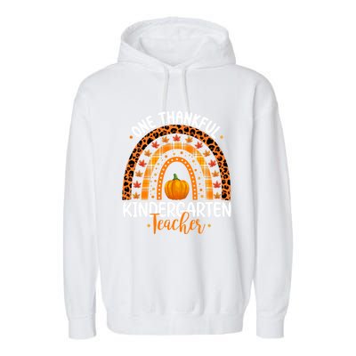 One Thankful Kindergarten Teacher Thanksgiving Kindergarten Gift Garment-Dyed Fleece Hoodie