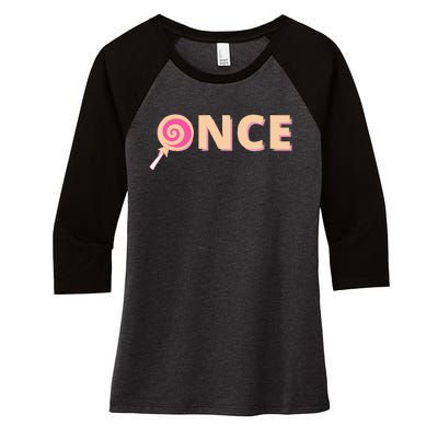 Once Twice Kpop Women's Tri-Blend 3/4-Sleeve Raglan Shirt