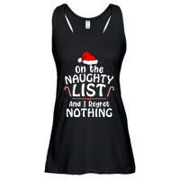 On The List Of Naughty And I Regret Nothing Christmas Ladies Essential Flowy Tank