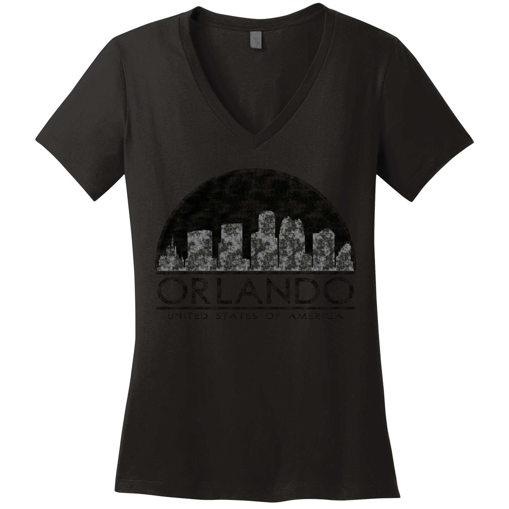 Orlando Texturized Logo Women's V-Neck T-Shirt