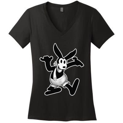 Oswald The Lucky Rabbit Original Vintage Cartoon 1927 Women's V-Neck T-Shirt
