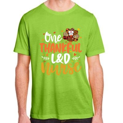 One Thankful L And D Nurse Turkey Leopard Plaid Thanksgiving Gift Adult ChromaSoft Performance T-Shirt