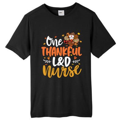 One Thankful L And D Nurse Turkey Leopard Plaid Thanksgiving Gift Tall Fusion ChromaSoft Performance T-Shirt