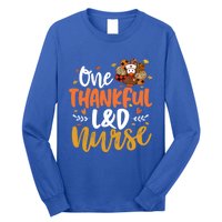 One Thankful L And D Nurse Turkey Leopard Plaid Thanksgiving Gift Long Sleeve Shirt