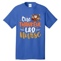 One Thankful L And D Nurse Turkey Leopard Plaid Thanksgiving Gift Tall T-Shirt