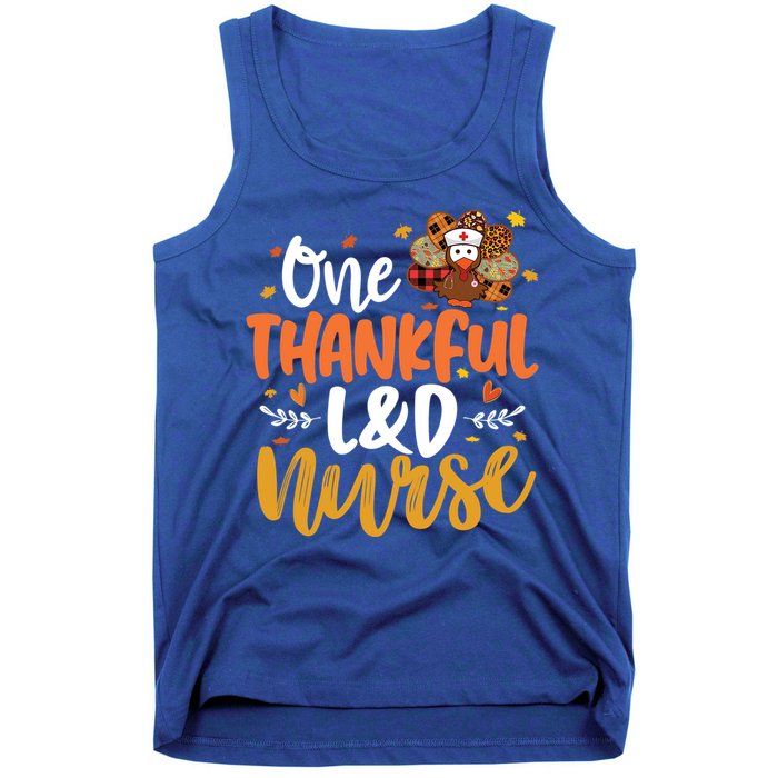 One Thankful L And D Nurse Turkey Leopard Plaid Thanksgiving Gift Tank Top