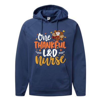 One Thankful L And D Nurse Turkey Leopard Plaid Thanksgiving Gift Performance Fleece Hoodie