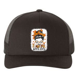 One Thankful Lunch Lady Messy Bun Thanksgiving Lunch Lady Yupoong Adult 5-Panel Trucker Hat