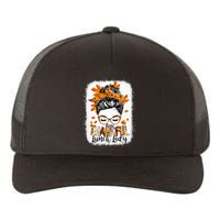 One Thankful Lunch Lady Messy Bun Thanksgiving Lunch Lady Yupoong Adult 5-Panel Trucker Hat