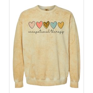 Occupational Therapist Leopard Heart Occupational Therapy Colorblast Crewneck Sweatshirt