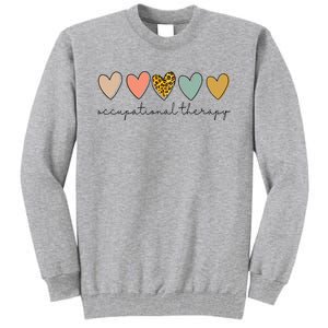 Occupational Therapist Leopard Heart Occupational Therapy Tall Sweatshirt