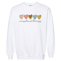 Occupational Therapist Leopard Heart Occupational Therapy Garment-Dyed Sweatshirt