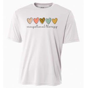 Occupational Therapist Leopard Heart Occupational Therapy Cooling Performance Crew T-Shirt