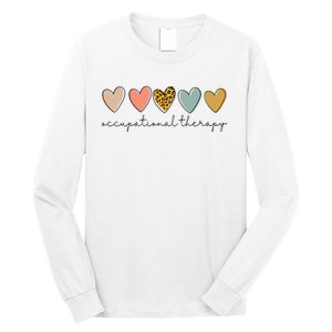 Occupational Therapist Leopard Heart Occupational Therapy Long Sleeve Shirt