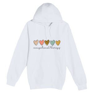 Occupational Therapist Leopard Heart Occupational Therapy Premium Pullover Hoodie