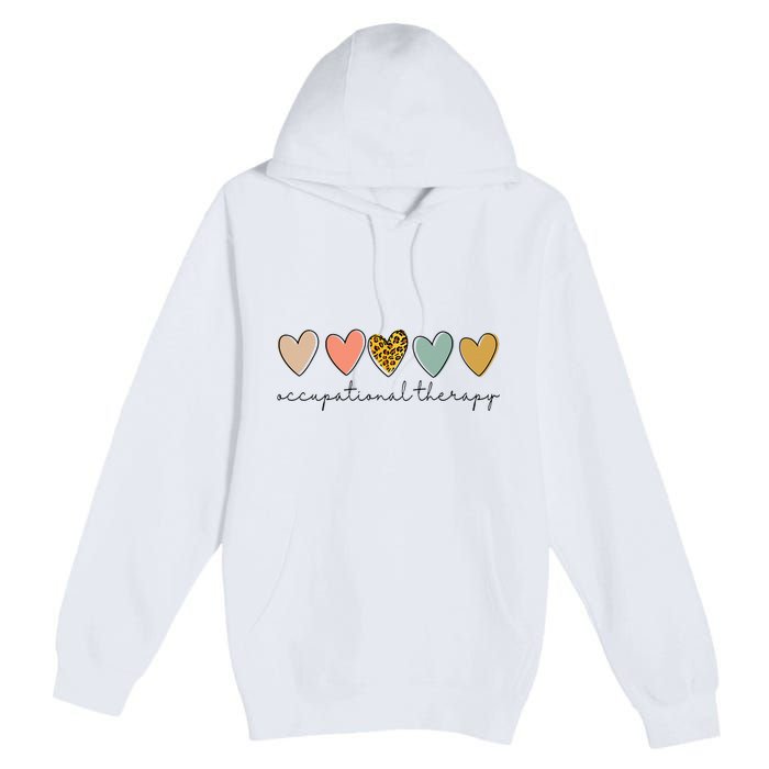 Occupational Therapist Leopard Heart Occupational Therapy Premium Pullover Hoodie